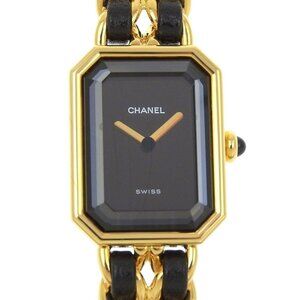 CHANEL Premiere S Watches H0001 blackDial Plated Gold/leather Quartz